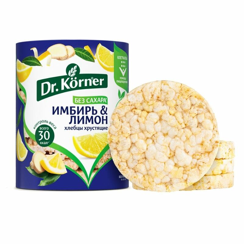 Хлебцы Dr. Korner 10 пачек по 90г кукурузно-рисовые с имбирём и лимоном | Быстрая доставка из РФ