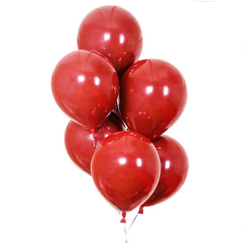 10 Inci Garnet Merah Lapisan Ganda Balon Lateks Berbentuk Hati Bulat Dekorasi Panggung Pesta Ruang Pernikahan