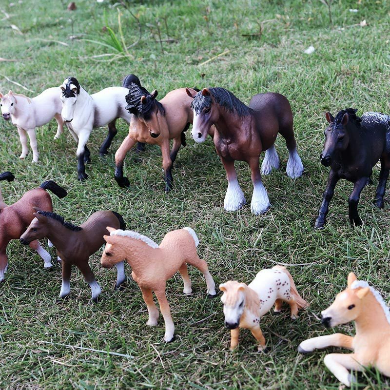 Diskon Besar Simulasi Model Hewan Ternak Kuda Hitam Murni PVC Tokoh Aksi Mainan Edukasi Anak-anak Laki-laki Mengumpulkan Hadiah Mainan
