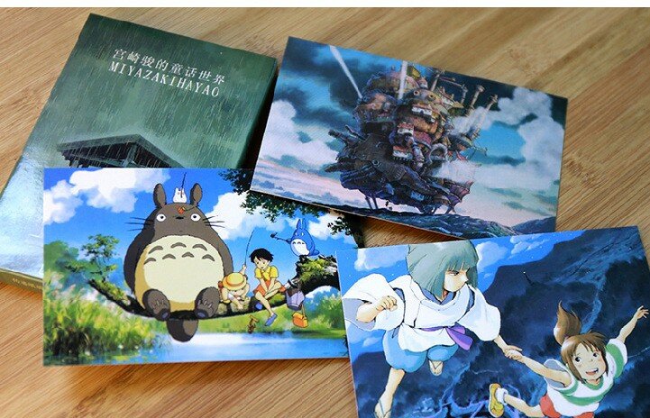 30sheets/LOT Hayao Miyazaki Oil Painting Postcard Hayao Miyazaki Postcards/Greeting Card/wish Card/Fashion Gift