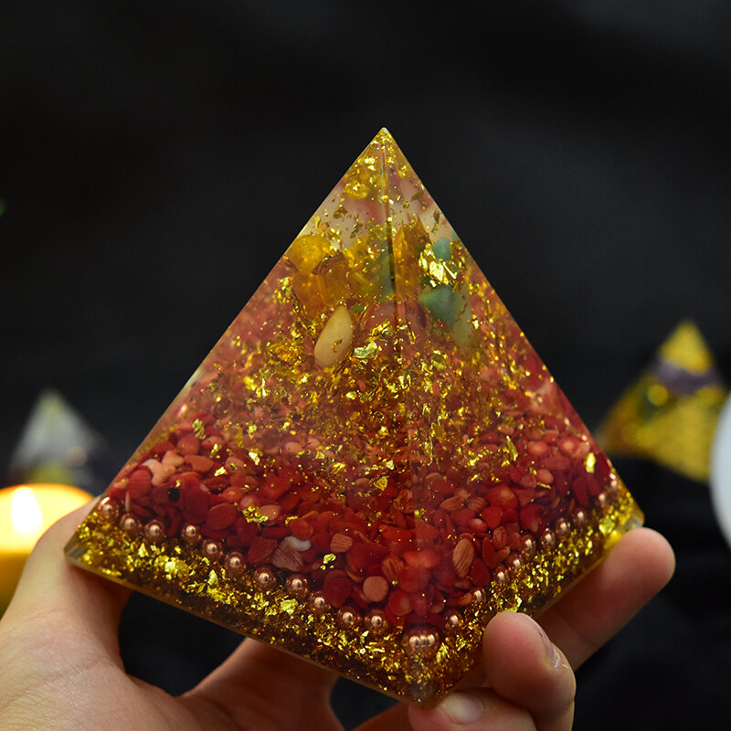 Orgon-Pirámide de energía de Reiki para mujer, cristal de Chakra creativa de Yoga, orgón, joyería de decoración profesional