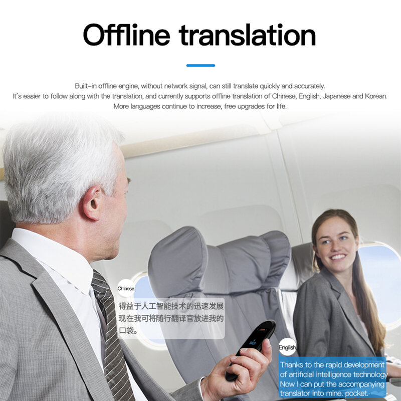 Escaneamento inteligente de voz, tradutor de fotos instantâneo com tela sensível ao toque de 2.4 pol, wi-fi, offline, portátil, tradução em vários idiomas