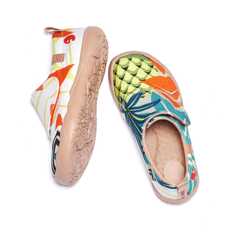 Tênis infantil da moda uin, calçado colorido pintado de arte engraçado para caminhada, casual e viagem