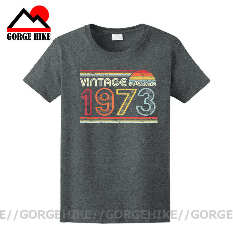 GorgeHike-Camiseta Vintage hecha en 1973 para hombre, Camiseta de algodón suave, camiseta gráfica de manga corta, camiseta de 48 ° cumpleaños, ropa ajustada