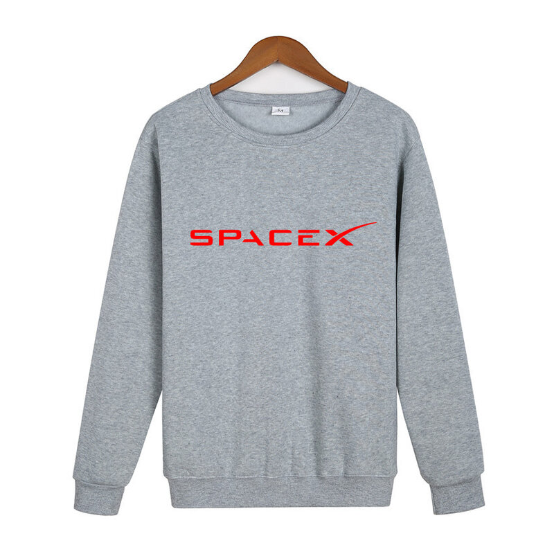 2021 SpaceX Fall New Hoodie 남성 캐주얼 단순 운동복 o 넥 프린트 로고 패션 대형 스트리트 캐주얼 기본 풀오버