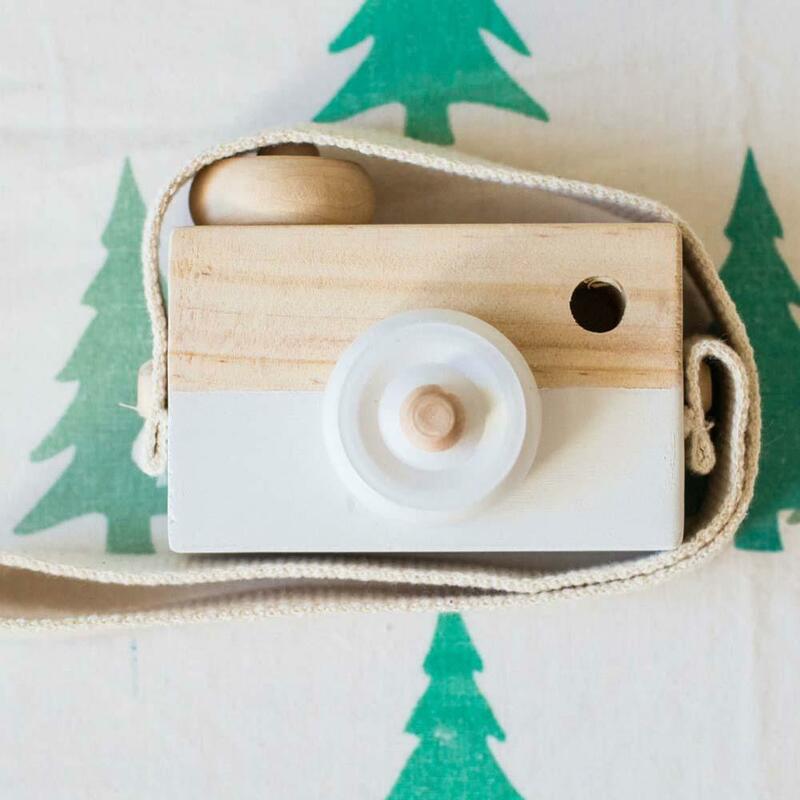 Kids Cute Wood Camera Toy Xmas Children Room Decor Safe Wooden Camera White Cute Nordic Hanging Wooden Camera Toys Kids Toy Gift