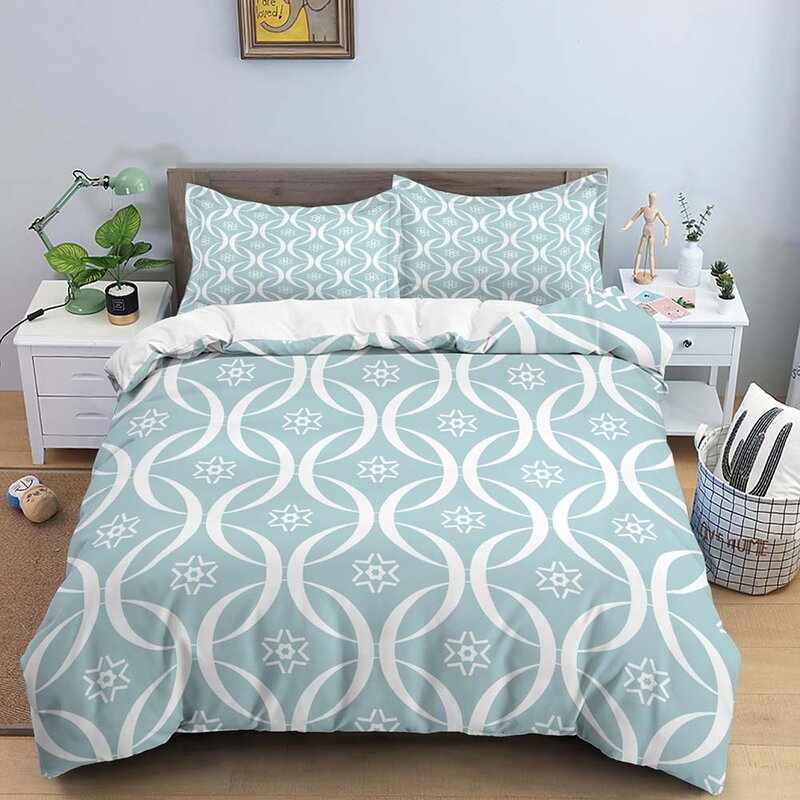 3D Geometric Duvet Cover Queen for Adult Kids Bedding Set with Pillowcase Quilt Cover 2/3pcs Set King Twin Size Nordic Style