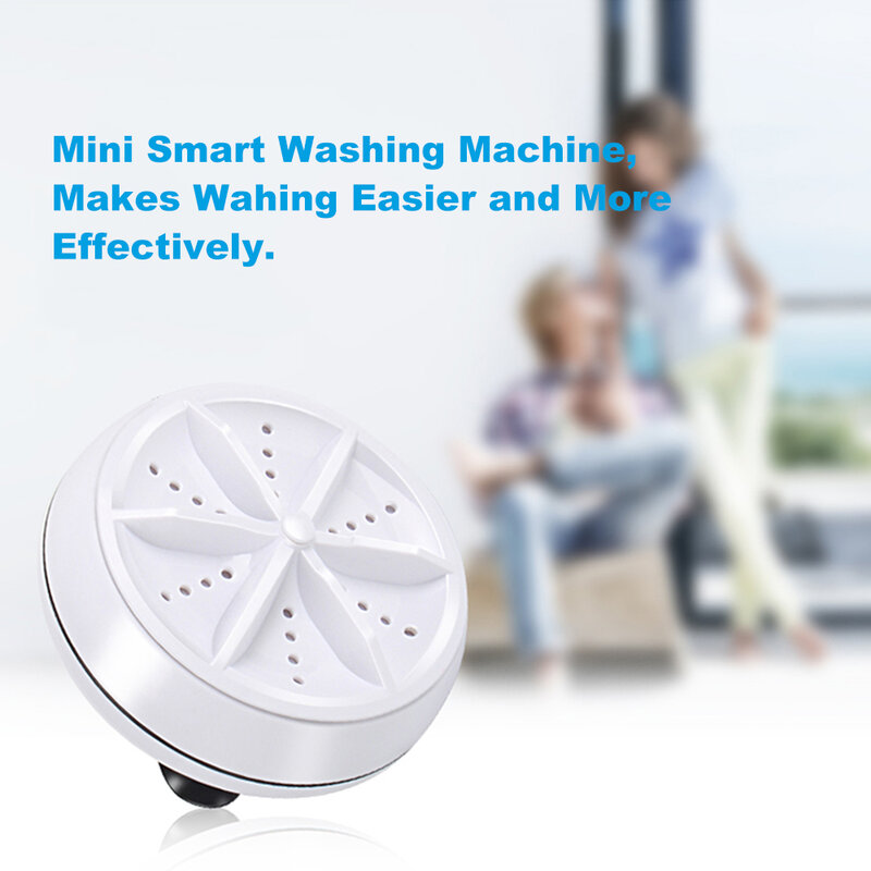 2 em 1 ultra-sônico turbo máquina de lavar roupa portátil viagem arruela bolha de ar e rotativa mini máquina de lavar ultrassônica