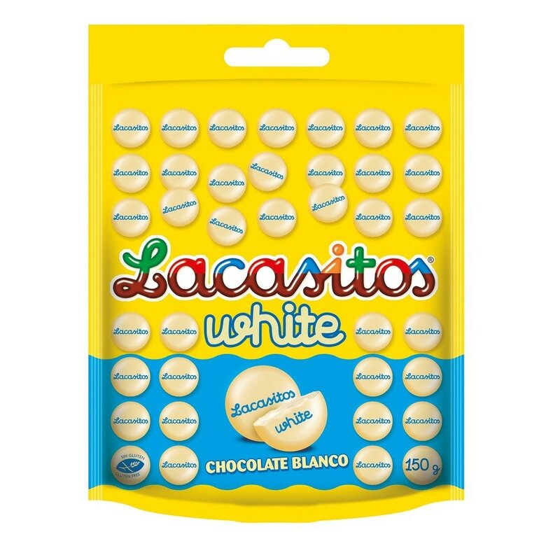 สีขาว Lacasitos กระเป๋า150กรัมของช็อคโกแลตสีขาว Grageas