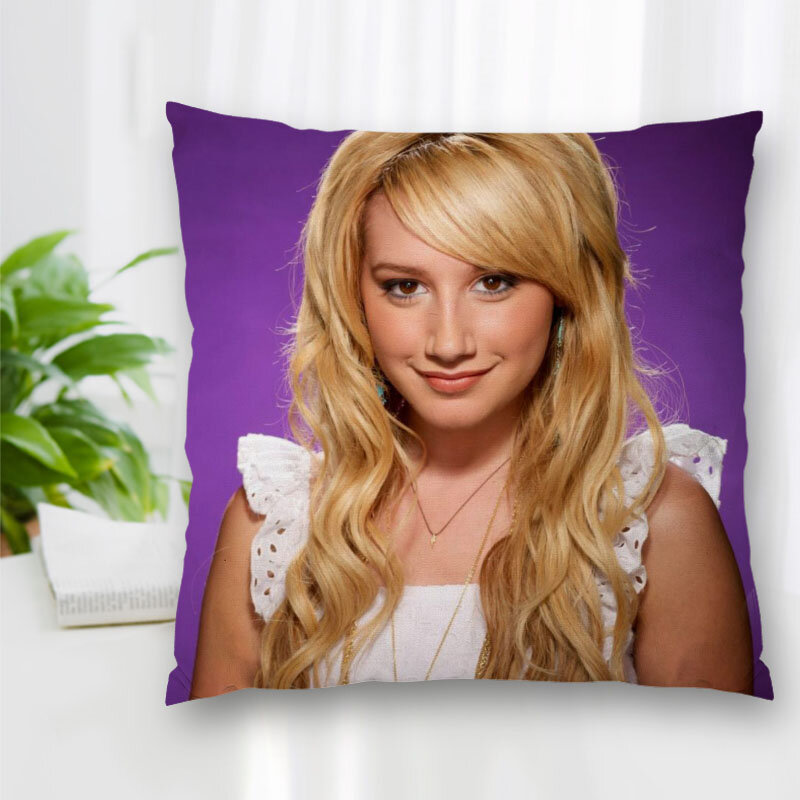 Hot Sale Custom Decorative Pillowcase Actor Ashley Tisdale Square Zippered Pillow Cover Best Nice Gift 20X20cm 35X35cm 40x40cm