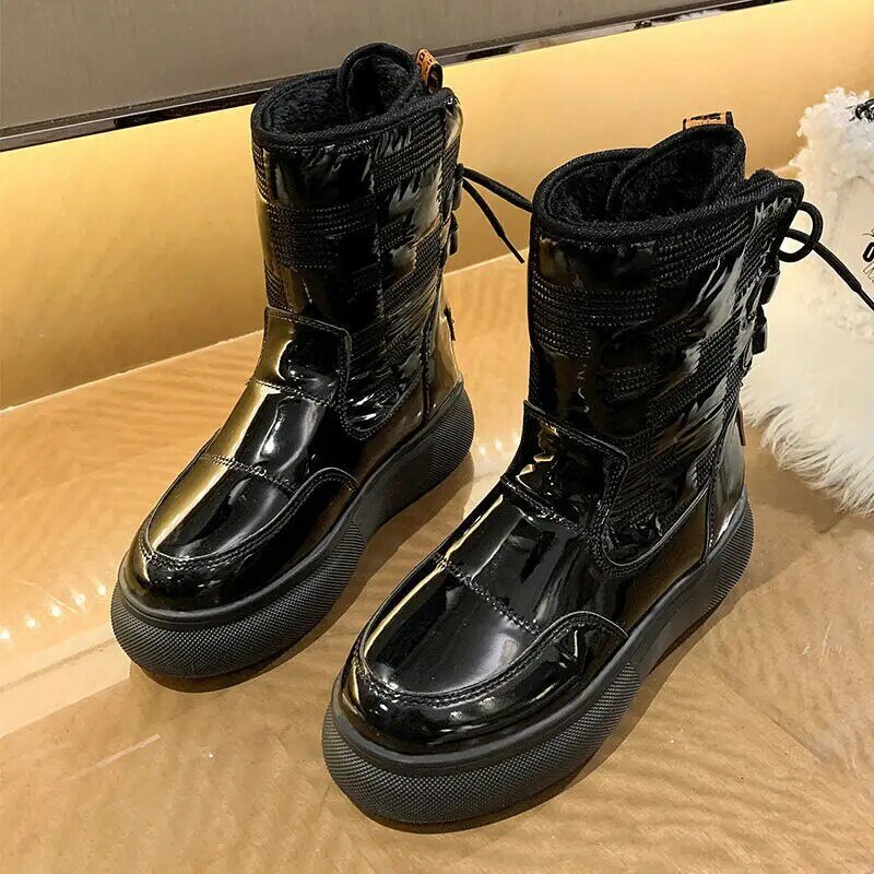 Mew thick Plus – bottes de neige en velours pour femme, chaussures imperméables, antidérapantes, blanc chaud, à plateforme, décontractées, en coton, collection hiver 2021