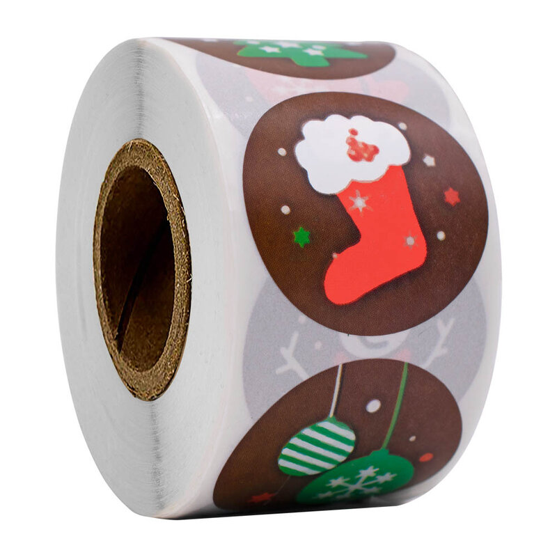 500 sztuk wesołych naklejki świąteczne pieczęć etykiety na świąteczny prezent pudełko kartonowe pakiet Santa etykiety naklejki uszczelniające dekoracyjne naklejki