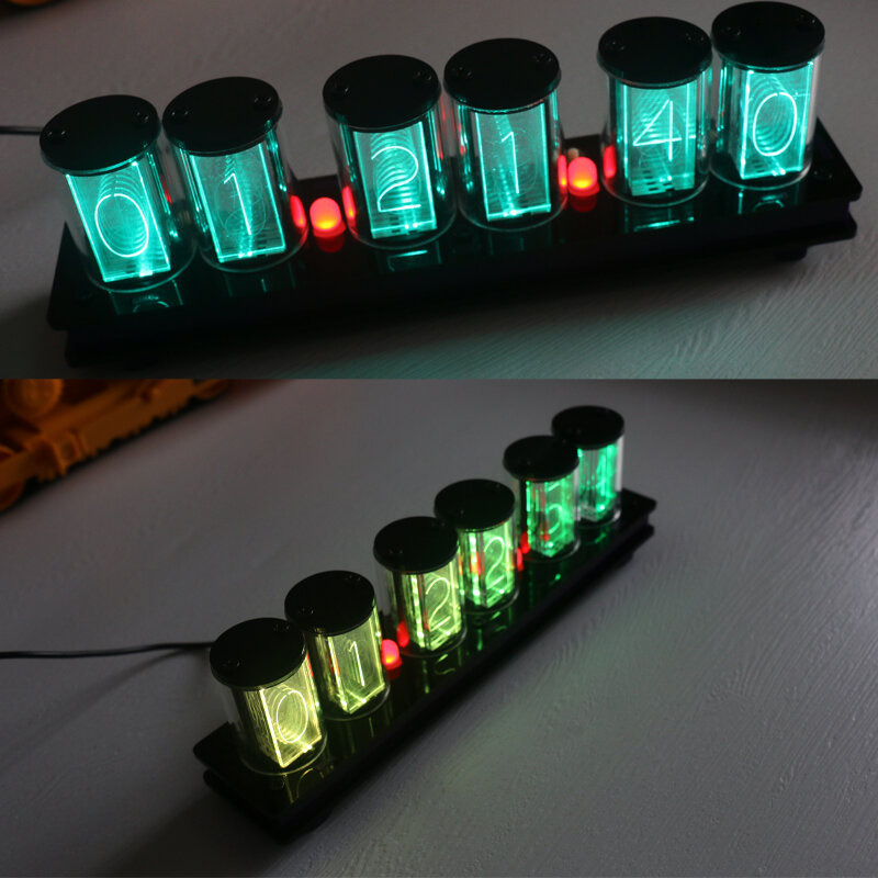 zirrfa  6 Bits RGB Full Color LED Glow Tube Digital Clock Kit Retro Desk Watch 5V Electronic DIY kit