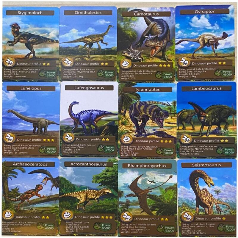 55 Buah Kartu Kognisi Dinosaurus Disney Game Battle Carte Anime Kartu Perdagangan Buku Album Mainan Anak-anak Hadiah> 3 Tahun 8.7*6.3Cm