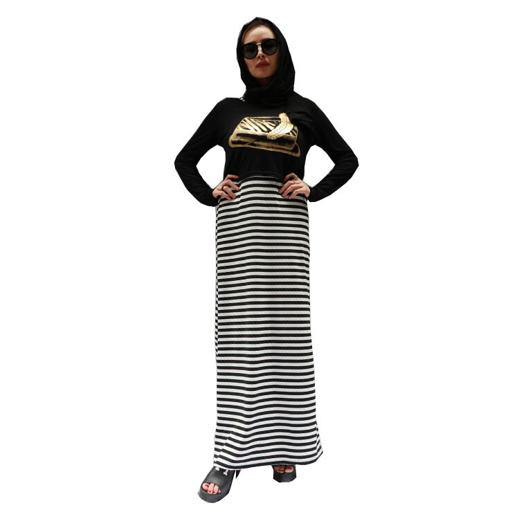 ELIJOIN Nahen Osten Atmungs Kleid Mode Hui frauen Zwei-stück Rundhals Kleid Frauen