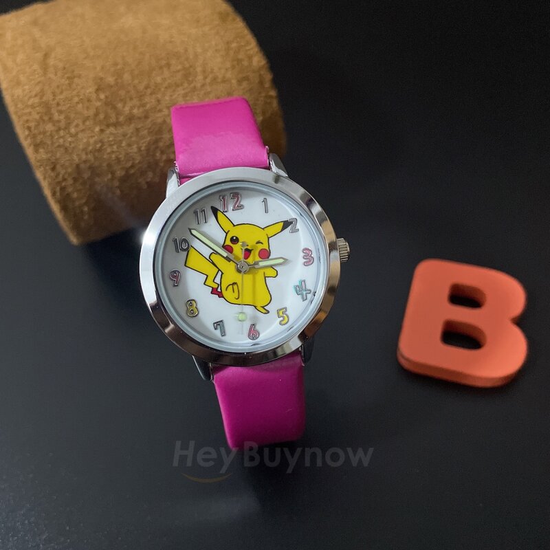 Japonês dos desenhos animados bonito elf doces cor de couro relógio de quartzo crianças casual luminoso menino relógio de pulso menina rosa relógio presente relogio