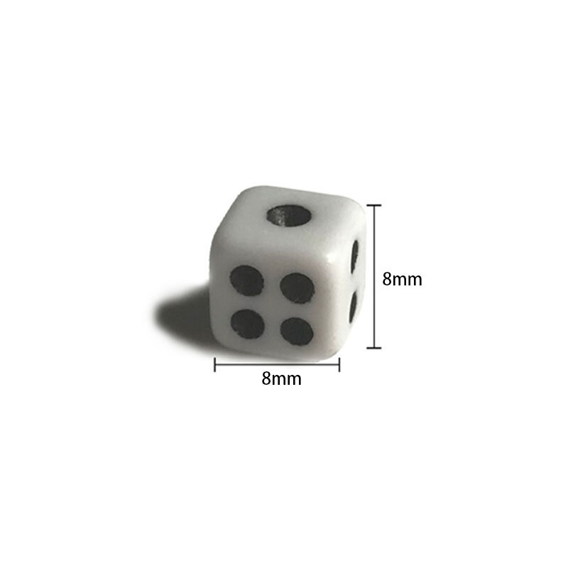 50 Pcs/Lot Dices 8mm Plastic White Gaming Dice Standard Six Sided Decider Birthday Parties Board Game Drop Shipping
