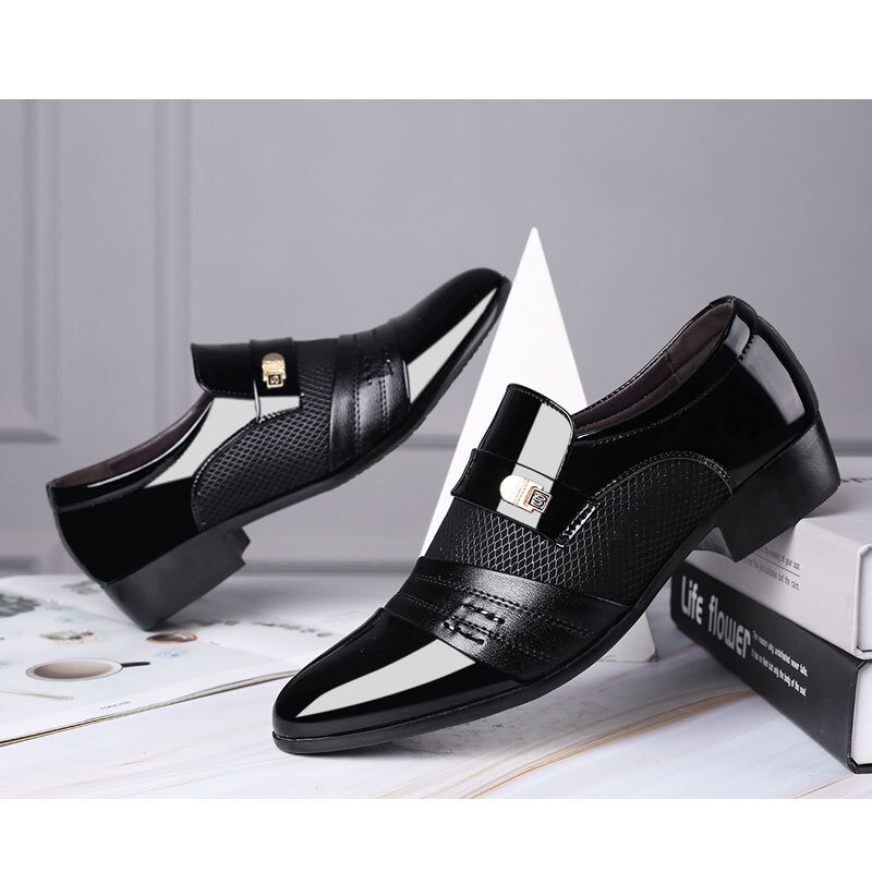 男性用の快適な革の靴,カジュアルな滑り止めの靴,結婚式に適しています,春秋,2021