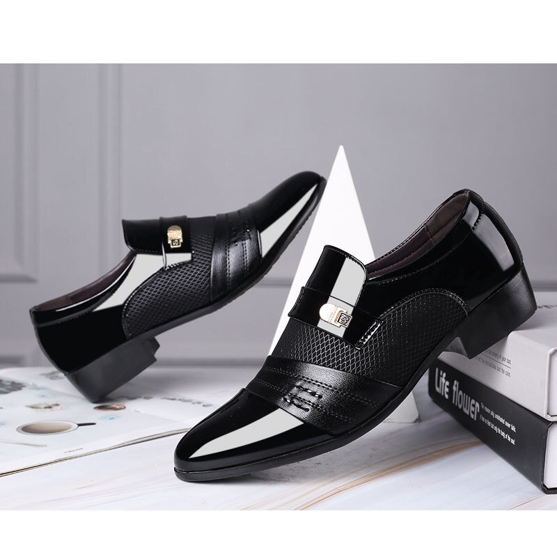 Chaussures habillées en cuir pour hommes, confortables et décontractées, à enfiler, adaptées au mariage, nouvelle collection printemps automne 2021