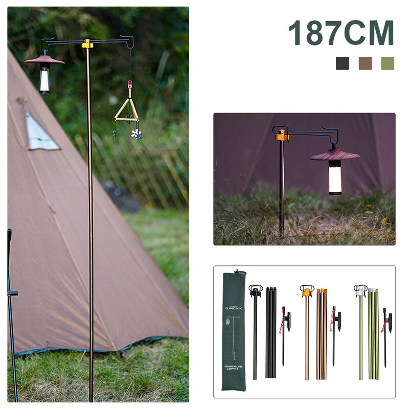 Lanterna de acampamento suporte da lâmpada tripé lanterna cabide suporte da lâmpada de acampamento portátil acessório