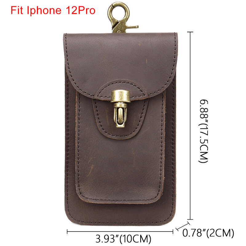 MVA-funda de teléfono de cuero genuino para iPhone 12Pro, funda de teléfono con lazo para cinturón, monedero