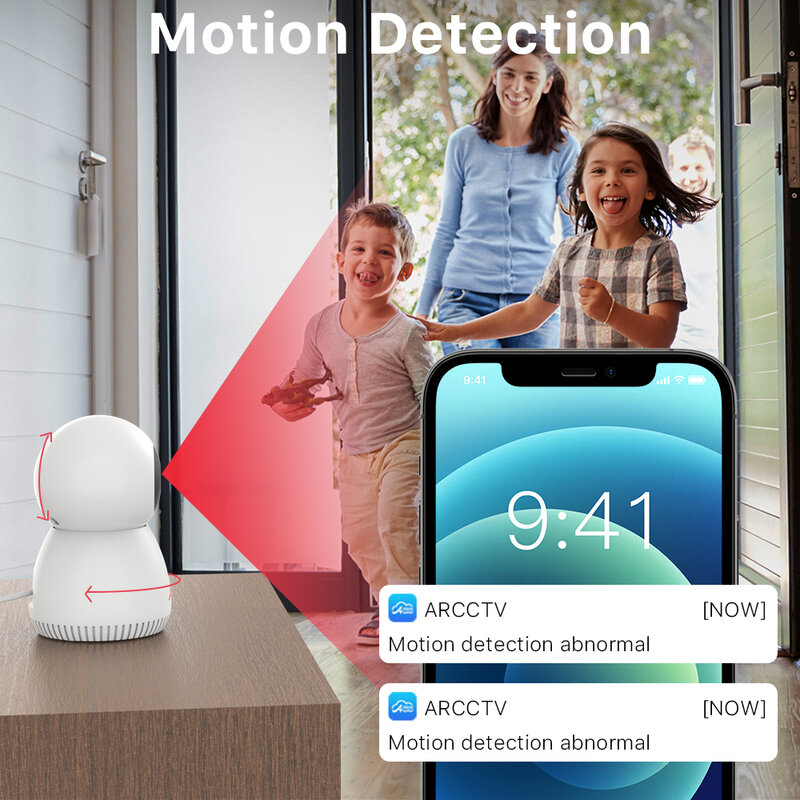ANRAN 3MP Wifi Wireless IP Camera Security Protection Surveillance Cameras Baby Monitor Automatic Motion Tracking Two-way Audio