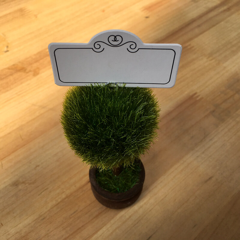 Wedding Favor Green Puffer Ball Topiary Photo Holder/Place Card Holder Garden Party Wholesale