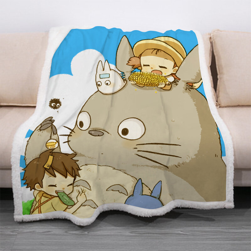 Manta 3D de dibujos animados para niños, manta con estampado de dibujos animados de Anime, mi vecino Totoro, manta cálida para cama, bayby para recién nacido 03
