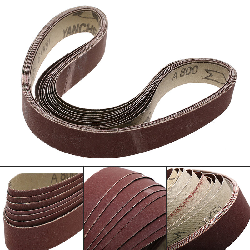 20Pcs Sanding Belts 760x25mm 60-1000 Grit  Strip Oxide Paper Abrasive For Wood Metal Sanding Abrasive Tools