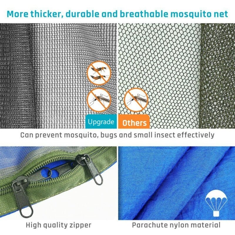 2021 rede de acampamento com mosquiteiro pop-up luz portátil ao ar livre parachute redes balanço dormir hammock acampamento coisas