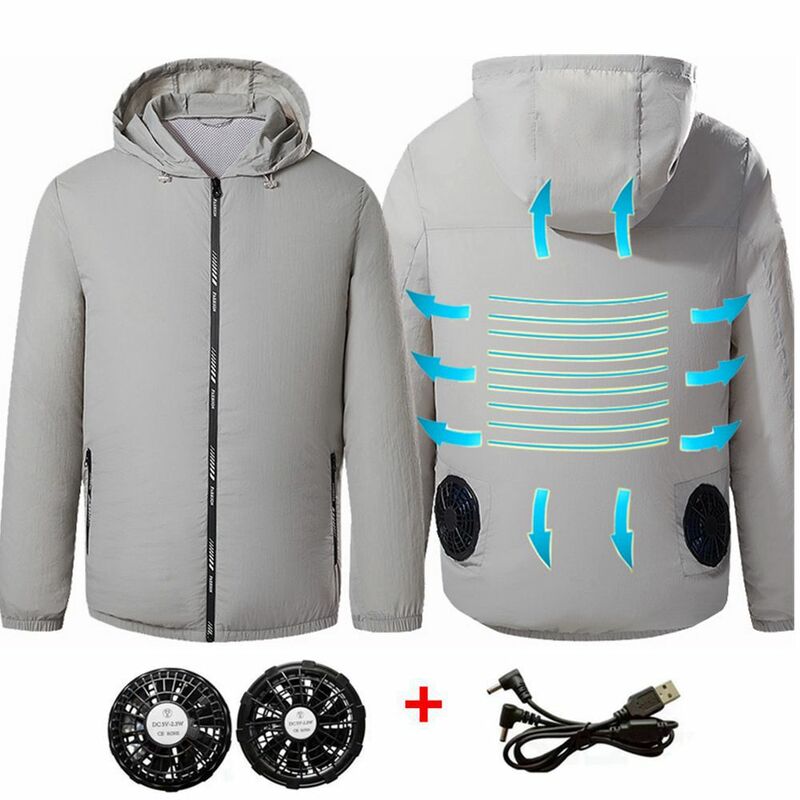 Куртка мужская охлаждающая с USB-зарядкой, спортивное уличное охлаждающее пальто с капюшоном, одежда, лето