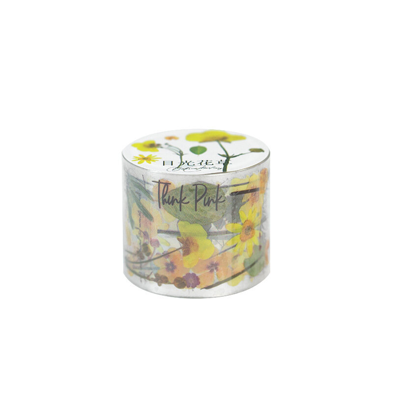 1 unidad de cinta de Washi para diario de mascotas de serie Floral, etiqueta adhesiva para álbum de recortes de bricolaje, cinta adhesiva para enmascarar para mascotas, Margarita Kawaii, fresa, rosa, mariposa