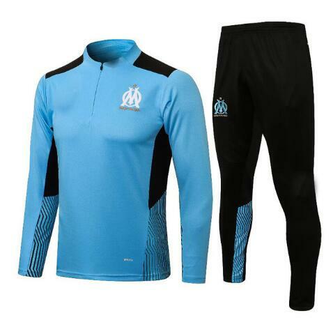 2021 2022 남자 Marseilles THAUVIN 짧은 소매 훈련 양복 마르세유 PAYET 축구 Tracksuit 스포츠 유니폼