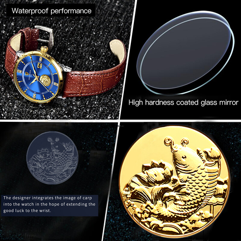 LIGE-reloj analógico con correa de cuero para hombre, nuevo accesorio de pulsera de cuarzo resistente al agua con esfera ultrafina de 7MM, complemento masculino de marca de lujo con diseño informal