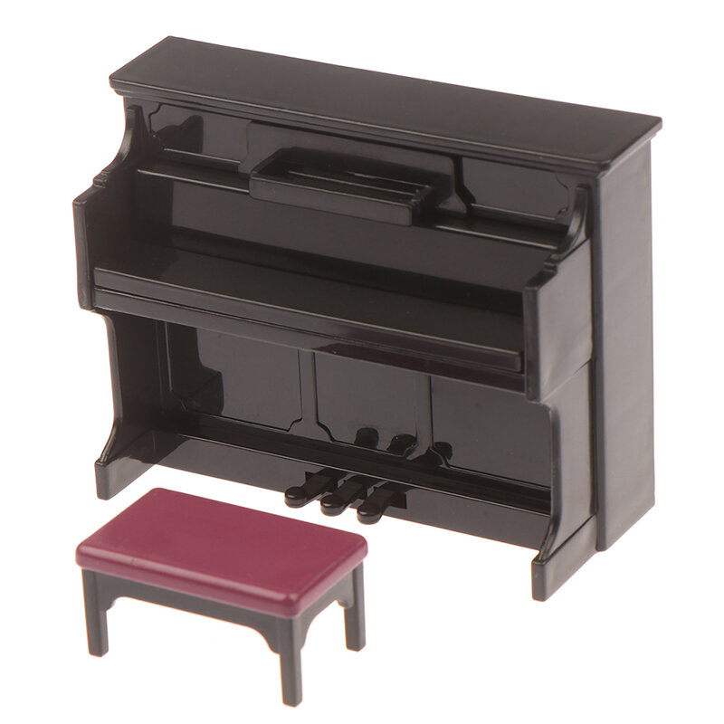 Mueble miniatura para casa de muñecas, Mini Piano de madera, juguete para juego de imitación, 1:12
