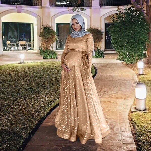 새로운 패션 출산 이브닝 드레스 S-5XL 플러스 사이즈 이슬람 정식 착용 2021 이브닝 드레스 디지털 인쇄 의류