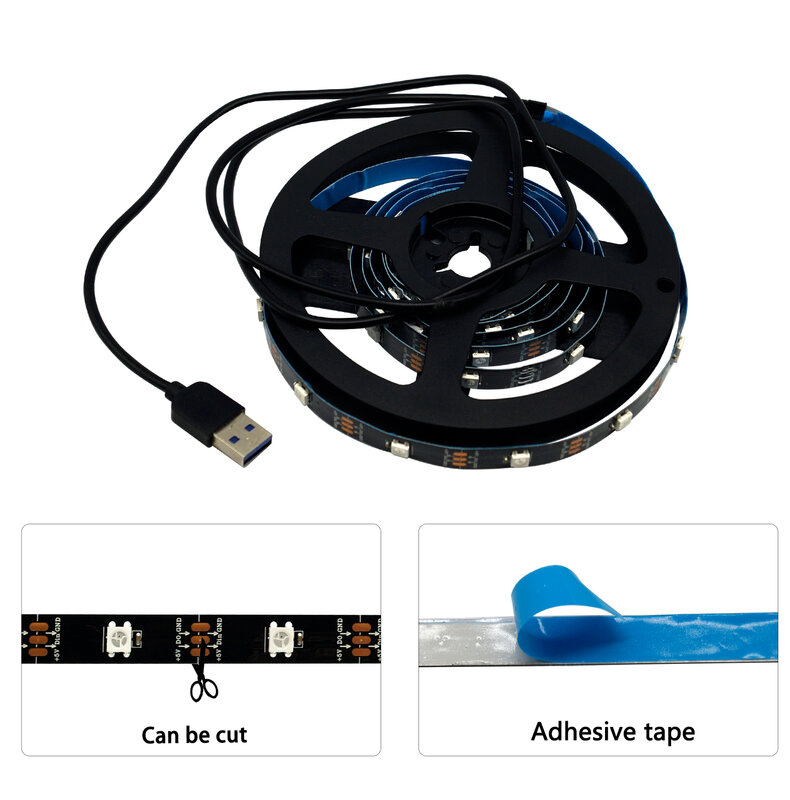 Lampu Sekitar TV 2812 5V Kit LED Definisi Tinggi HDMI Layar Film Komputer Perubahan Bar Lampu Warna Sinkron Suasana