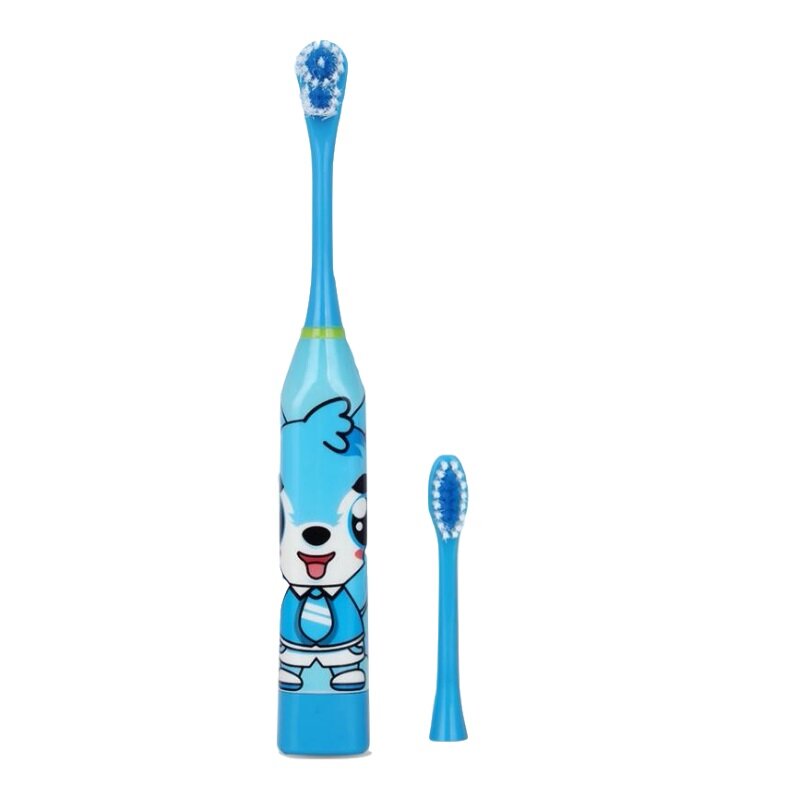 Escova de dentes elétrica acústica para crianças, higiene oral, cuidados dentários, baterias.