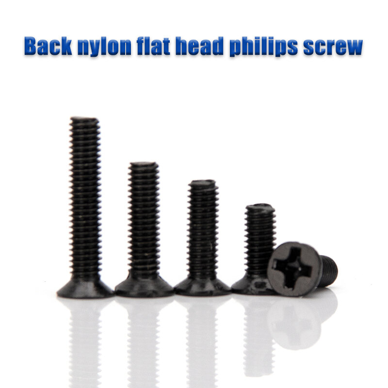 M2-M3 Black Zinc Countersunk Head Phillips Screw Cross Recessed Machine Screw Phillips Head Metric Bolts Length 3mm-16mm