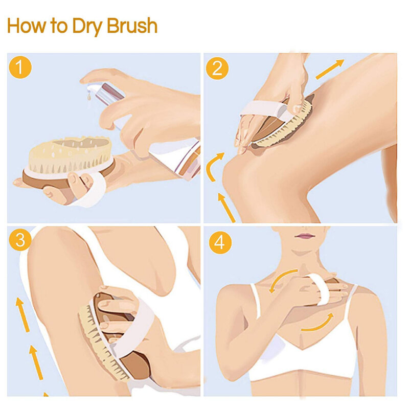 Dry Skin Body Brush Exfoliating Bath Brush Back Scrubber Back Brush Medium Strength Body Scrub Skin Bathing Brushing