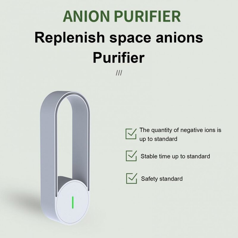 Limpiador de aire de iones negativos, purificador de aire ligero, antielectricidad, seguro y duradero