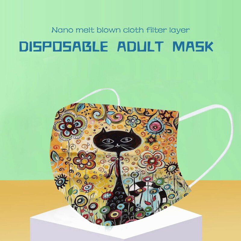 10 шт., детская маска для лица с цветочным принтом