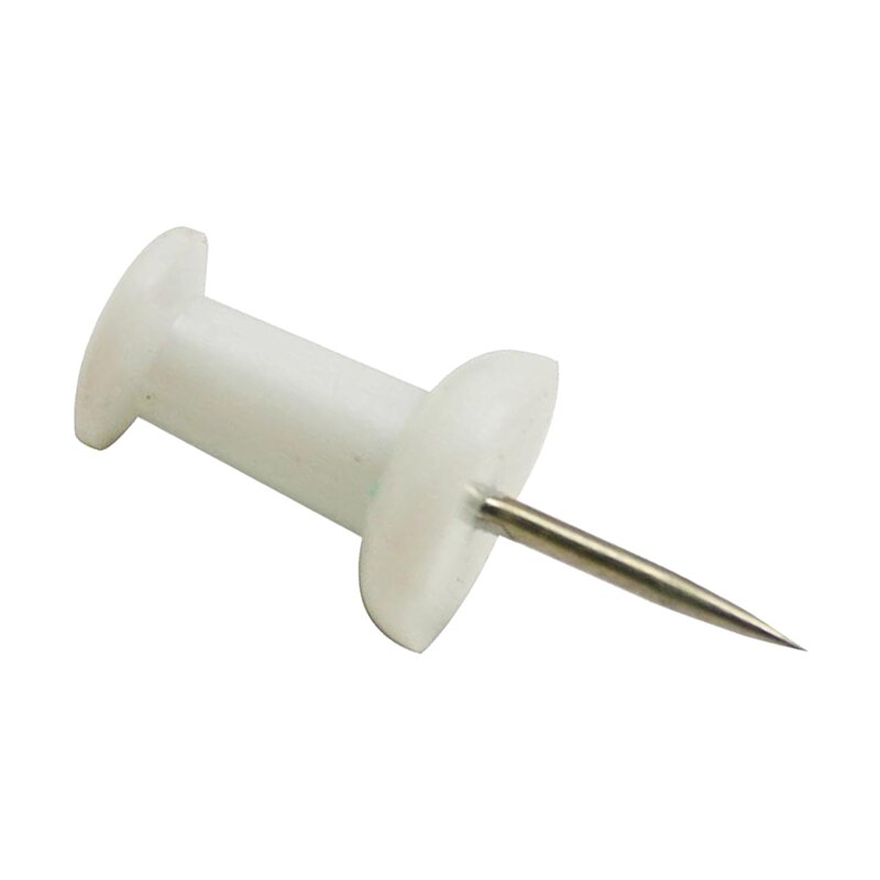 Kunststoff Kopf Push Pins Farbe Weiße Packung von 100
