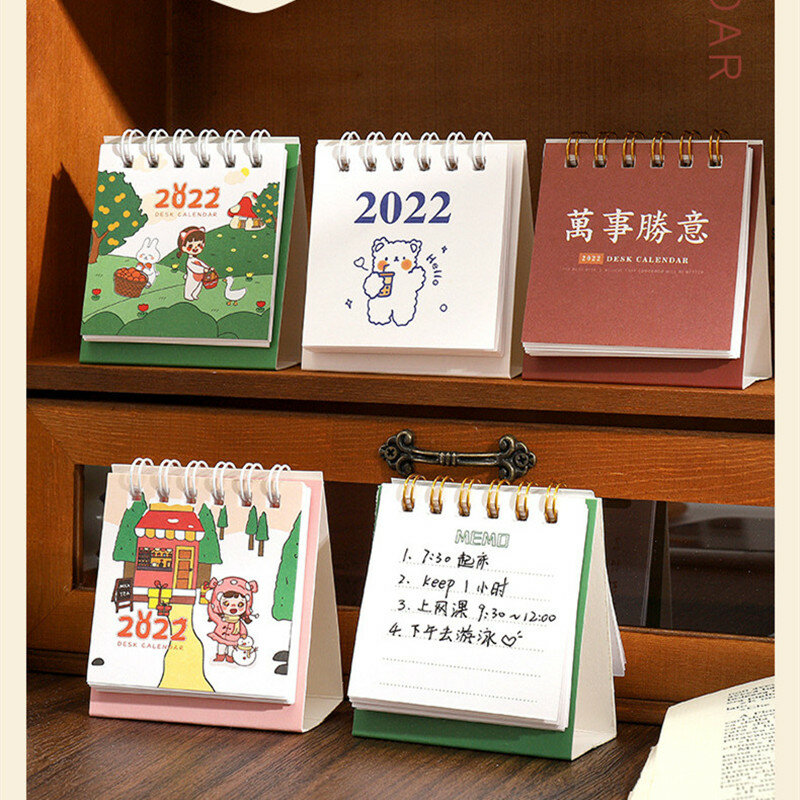 Mini Calendario de escritorio creativo, suministros escolares bonitos, decoración de papelería, 1 unidad, 2022