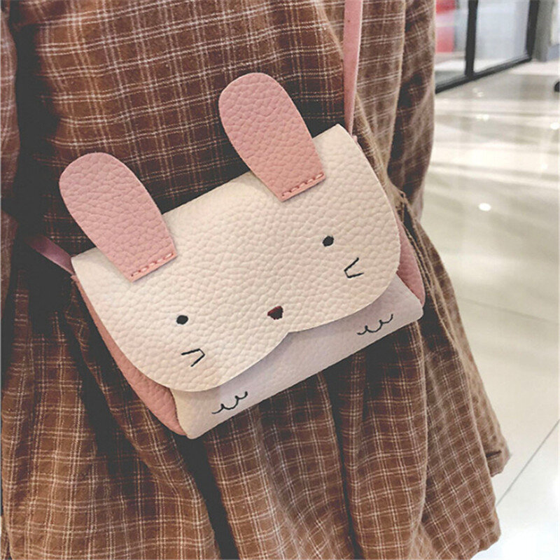 Monedero de PU para niñas, cartera de un solo hombro con diseño de conejo, monedero pequeño, bolso de cambio, gran oferta, novedad