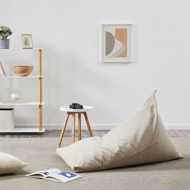 Mrosaa-sofá grande para perezosos, tumbona de tela de lino con relleno, bolsa de asiento, PUF, Tatami, sala de estar