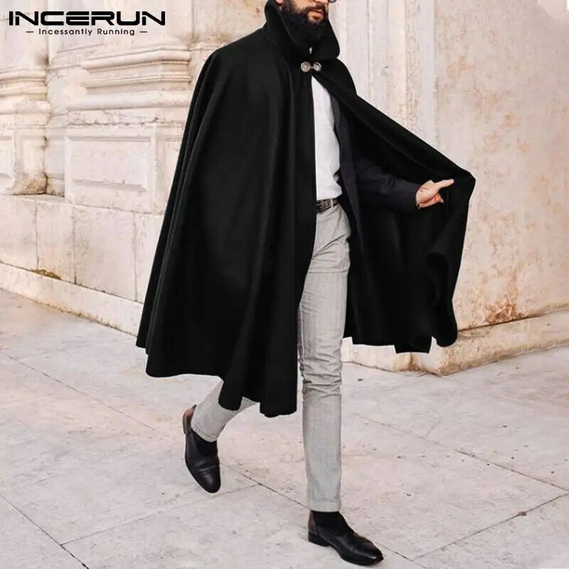 Тренч INCERUN Мужской Свободного Покроя, удобная зимняя верхняя одежда, однотонные пальто без рукавов, верхняя одежда, 3 цвета