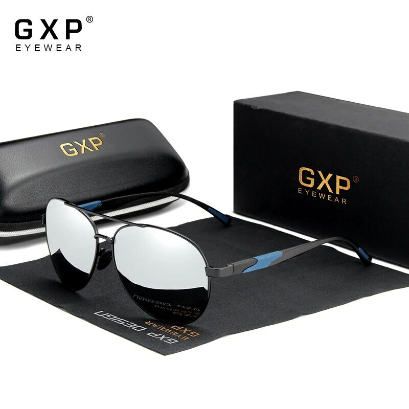 GXP 2020 새로운 항공 총 그라디언트 선글라스 브랜드 남자 디자인 태양 안경 편광 된 HD 알루미늄 운전 Oculos GXP7228