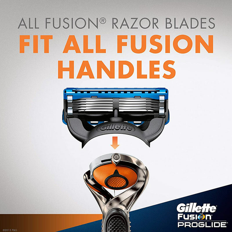 Pisau Cukur Keselamatan Gillette Fusion 5 Proglide Alat Cukur Lurus untuk Pria Mesin Cukur dengan Pisau Cukur Kaset untuk Serutan Jenggot