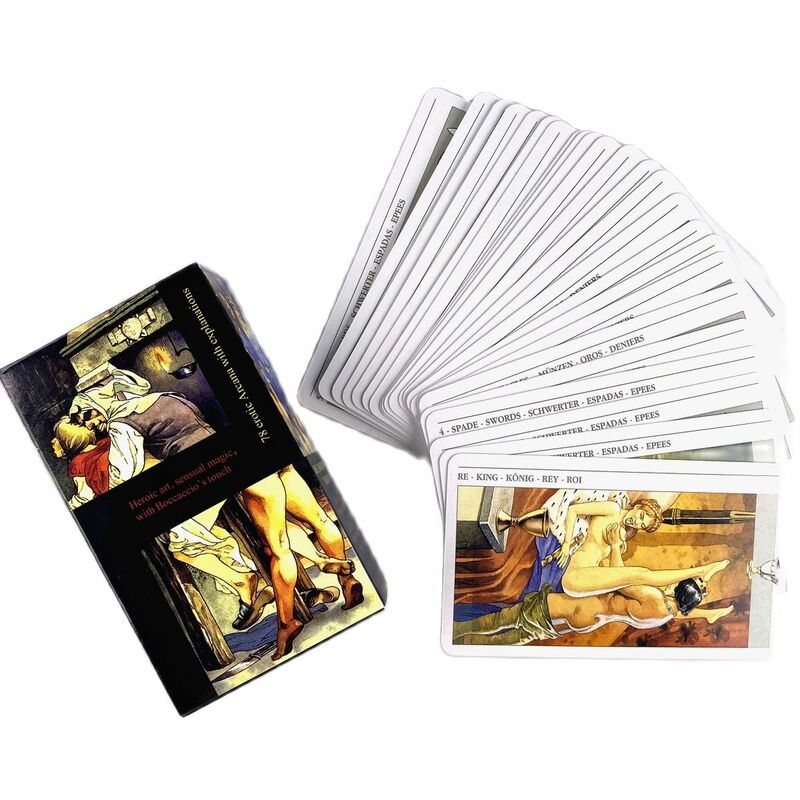 Decameron tarot deck 78-cartão de lazer festa mesa jogo fortune-telling profecia oracle cartões com pdf guia livro